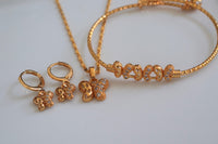 Gold Plated Kids Or Adult Butterfly Jewelry Set- Also Sold Separately