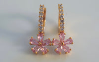 Pink Floral Earrings