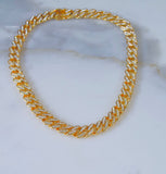 Iced Out Cuban Chain In Yellow Or White Gold Plating