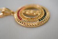 Unisex Greek Key Virgin Mary Necklace