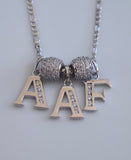 White Gold Plated Diamond Inspired 2 to 6 Initial Necklace