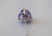 White Gold Plated Amethyst Inspired Heart Studs With Beautiful Detailing