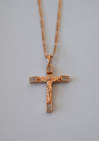 Gold Plated Diamond Inspired Crucifix