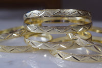 Triangle Design Gold Plated 7 Bangle Set