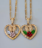 Floral Heart Mary Necklace In 2 Styles