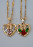 Floral Heart Mary Necklace In 2 Styles