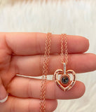 Rose Gold Roman Number Heart Necklace