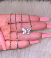 Sweet Butterfly Necklace (Silver)