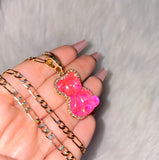Pink Teddy Bear Necklace