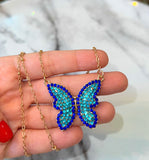 Blue Butterfly Necklace