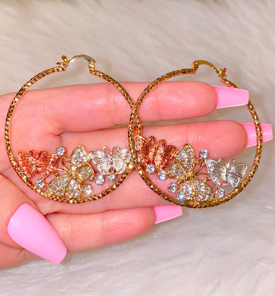 Icy Butterfly Hoops