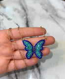 Blue Butterfly Necklace