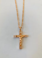 Gold Plated Diamond Inspired Crucifix