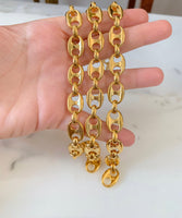 Thick Gold Plated Anchor Link Bracelet