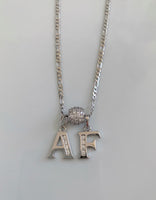 White Gold Plated Diamond Inspired 2 to 6 Initial Necklace