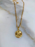 Gold Plated Jesus Medallion Necklace