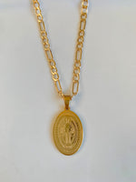 Gold Plated Oval Saint Benedict Necklace