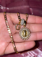 Bling Mary And Initial Necklace