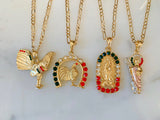 Gold Plated Mexican Flag Color Men's Jewelry Package Deal