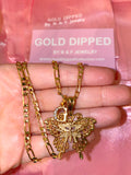 Gold Dipped Butterfly And Initial Necklace