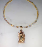 Virgin Mary Tennis Necklace