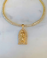 Virgin Mary Tennis Necklace
