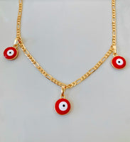 Gold Plated Protective Eye Charm Necklace Or Anklet In 3 Color Choices