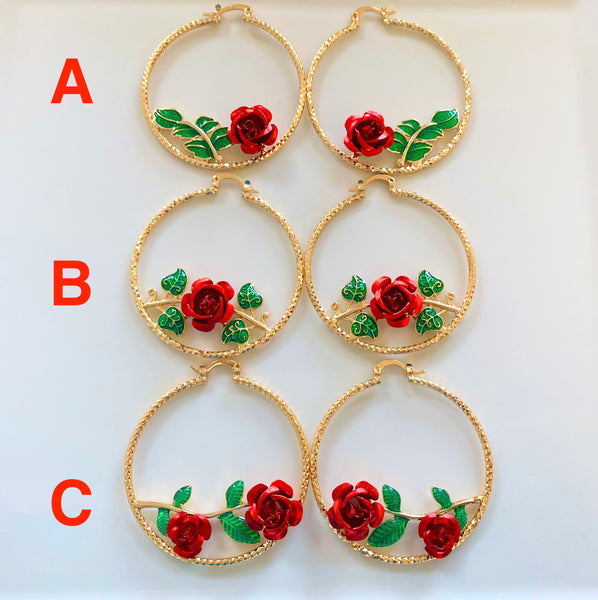 Rose Hoops In 3 Style Choices