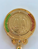 Gold Plated Centenario Coin 50 Peso Necklace