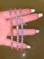 Pink Ice Tennis Bracelet With Medium Sized Stones
