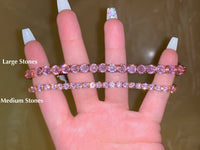 Pink Ice Tennis Bracelet With Medium Sized Stones