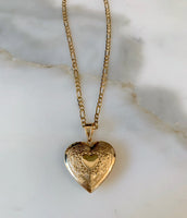 Floral Heart Shaped Two Photo Locket Necklace
