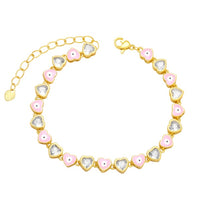 Pink Heart Eye Bracelet