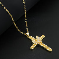 Cuban Butterfly Cross (Rolo Chain)