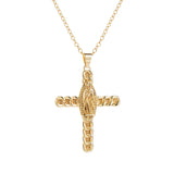 Cuban Mary Cross (Rolo Chain)