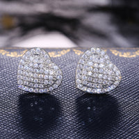 Pavé Heart Studs (Silver)