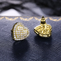 Pavé Heart Studs (Gold)