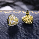 Pavé Heart Studs (Gold)