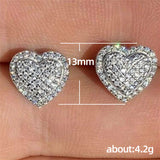 Pavé Heart Studs (Gold)