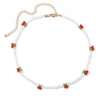 Beaded Cherry Necklace