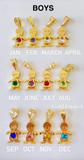 Bling Birthstone And Initial Kids Bracelet (1 to 6 Kids)