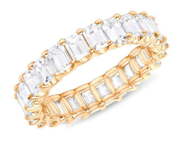 Emerald Cut Eternity Band In 2 Colors