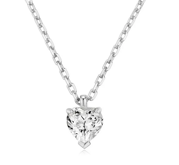 Heart Solitaire (Silver)