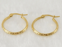 Small Greek Key Hoops