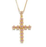 Pink Star Cross (Box Chain)