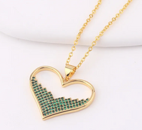 Emerald Heart (Rolo Chain)