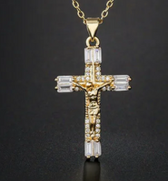 Fancy Crucifix (Figaro Chain)