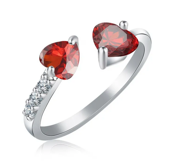 Adjustable Heart Bypass Ring (Red)
