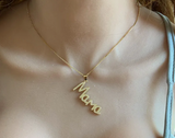 Diamante Mama Necklace (Box Chain)