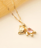 Pink Bear Necklace